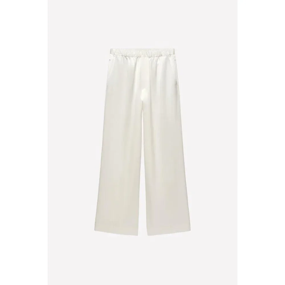 Zara Ludovic De Saint Sernin Womens Pants L White Satin Trousers 9118/604 NWT - Picture 3 of 14